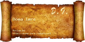 Doma Imre névjegykártya
