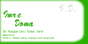 imre doma business card